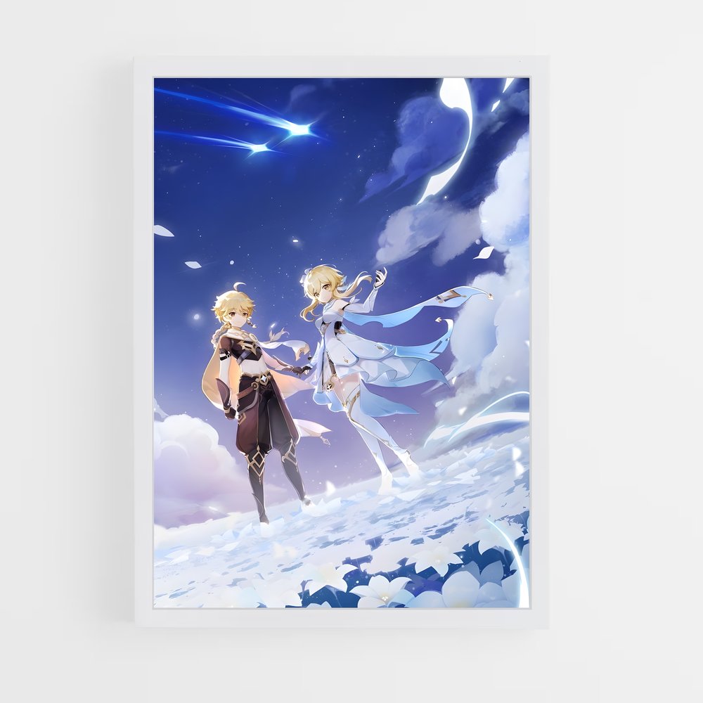 Poster Genshin de traveler – affiche Genshin impact (vue 3)